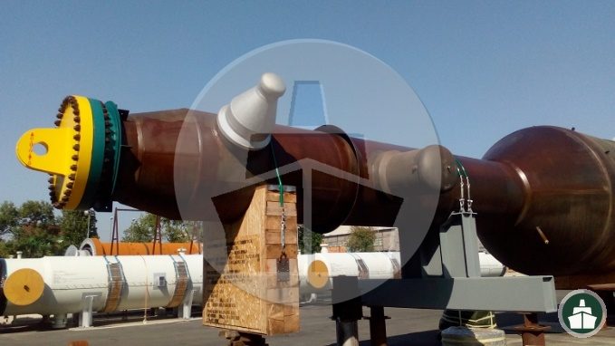 Oversized oil and gas process equipment prepared for project transport